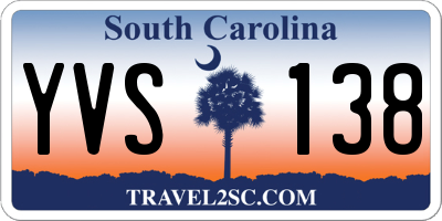 SC license plate YVS138