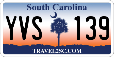 SC license plate YVS139