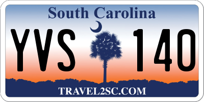 SC license plate YVS140