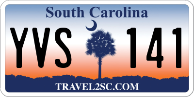 SC license plate YVS141