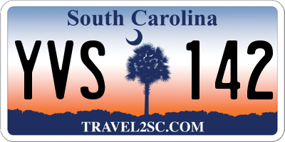 SC license plate YVS142