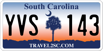 SC license plate YVS143