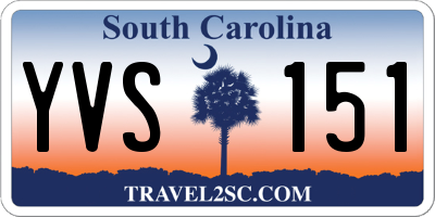 SC license plate YVS151