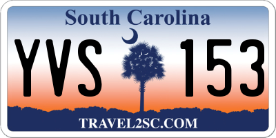 SC license plate YVS153