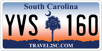 SC license plate YVS160