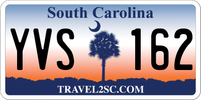 SC license plate YVS162