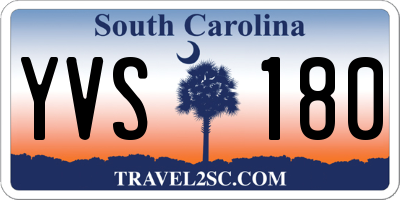 SC license plate YVS180