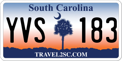 SC license plate YVS183