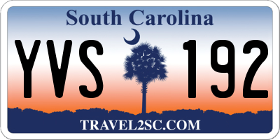 SC license plate YVS192