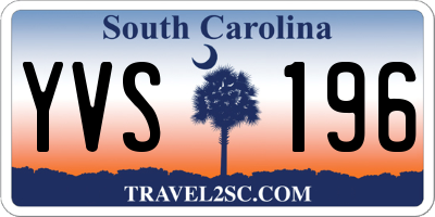 SC license plate YVS196