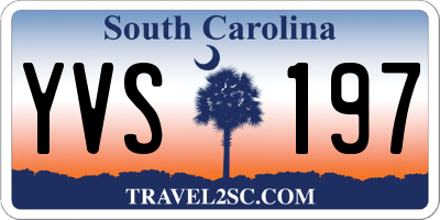 SC license plate YVS197