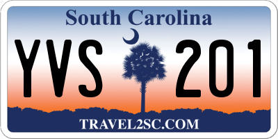 SC license plate YVS201