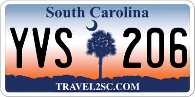 SC license plate YVS206