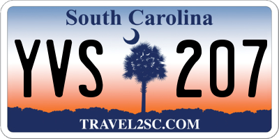 SC license plate YVS207