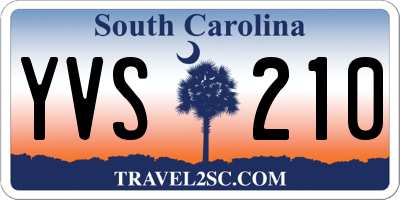 SC license plate YVS210