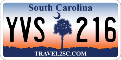 SC license plate YVS216