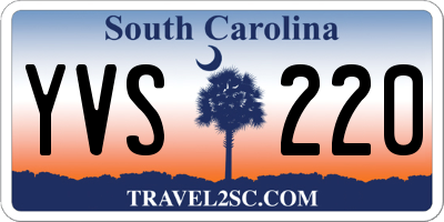 SC license plate YVS220