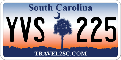 SC license plate YVS225