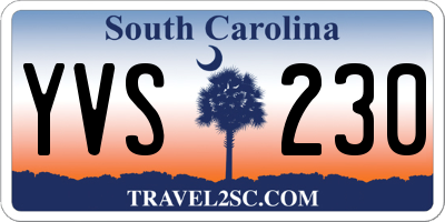 SC license plate YVS230