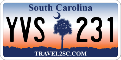 SC license plate YVS231