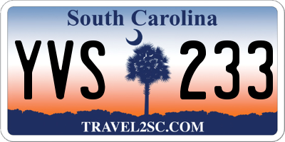SC license plate YVS233