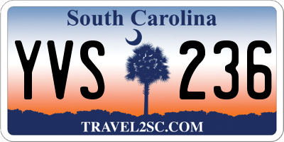 SC license plate YVS236