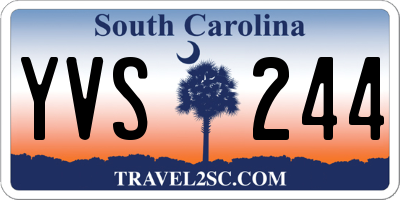 SC license plate YVS244