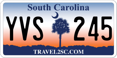 SC license plate YVS245
