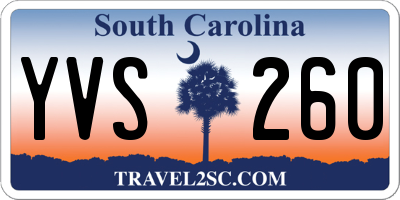 SC license plate YVS260