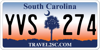 SC license plate YVS274