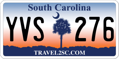 SC license plate YVS276