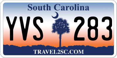 SC license plate YVS283