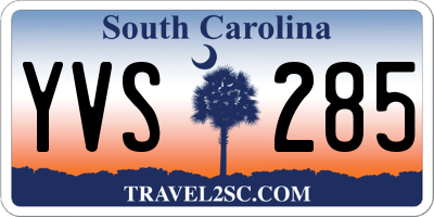 SC license plate YVS285
