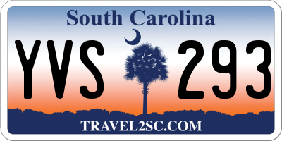 SC license plate YVS293