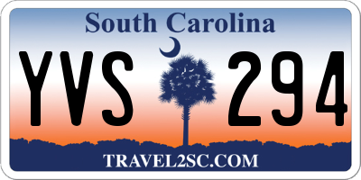 SC license plate YVS294