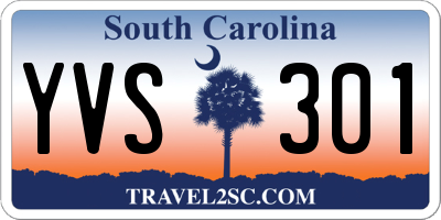 SC license plate YVS301