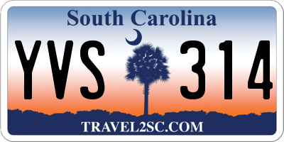 SC license plate YVS314