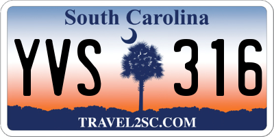 SC license plate YVS316