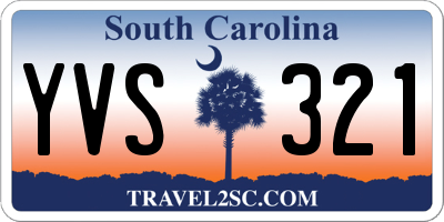 SC license plate YVS321