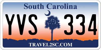 SC license plate YVS334