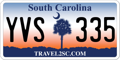 SC license plate YVS335