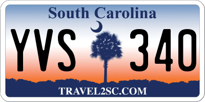 SC license plate YVS340
