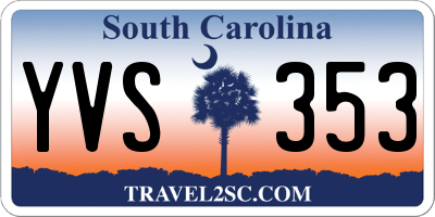 SC license plate YVS353