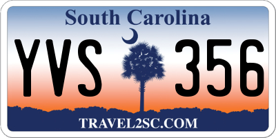 SC license plate YVS356