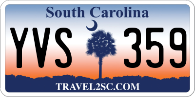 SC license plate YVS359