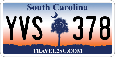 SC license plate YVS378