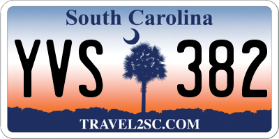 SC license plate YVS382