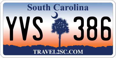 SC license plate YVS386