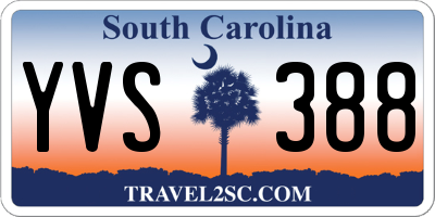 SC license plate YVS388