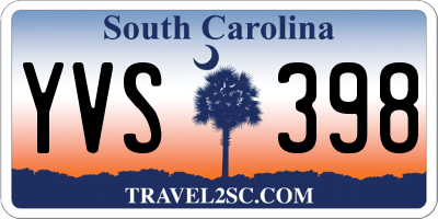 SC license plate YVS398